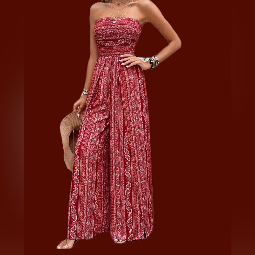 (Sizes from S to 3x) Floral Print Sleeveless Jumper